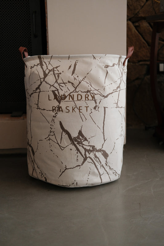 Canasto de baño Marble White